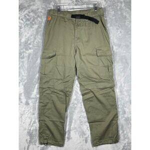 Empyre Convertible Cargo Pants Belted Olive Green Mens Medium Zip Off Shorts